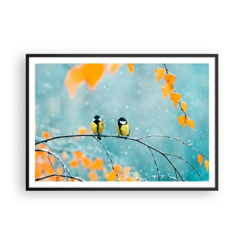 Poster in een zwarte lijst - Vogelroddel - 100x70 cm