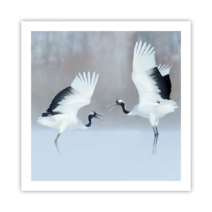 Poster - Dans in de mist - 60x60 cm