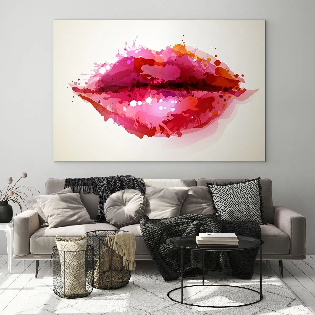 Schilderen op glas - Een roodachtige tint rood - 120x80 cm