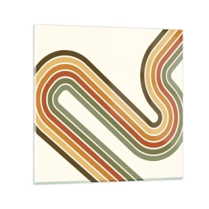 Schilderen op glas - Zigzag naar het doel - 60x60 cm