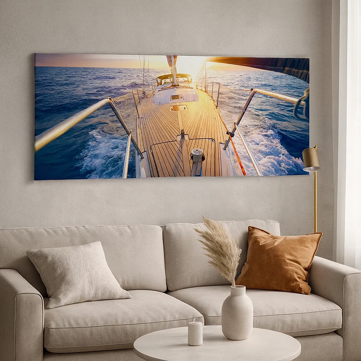 Schilderen op canvas - Lopend op de golven - 30x30 cm