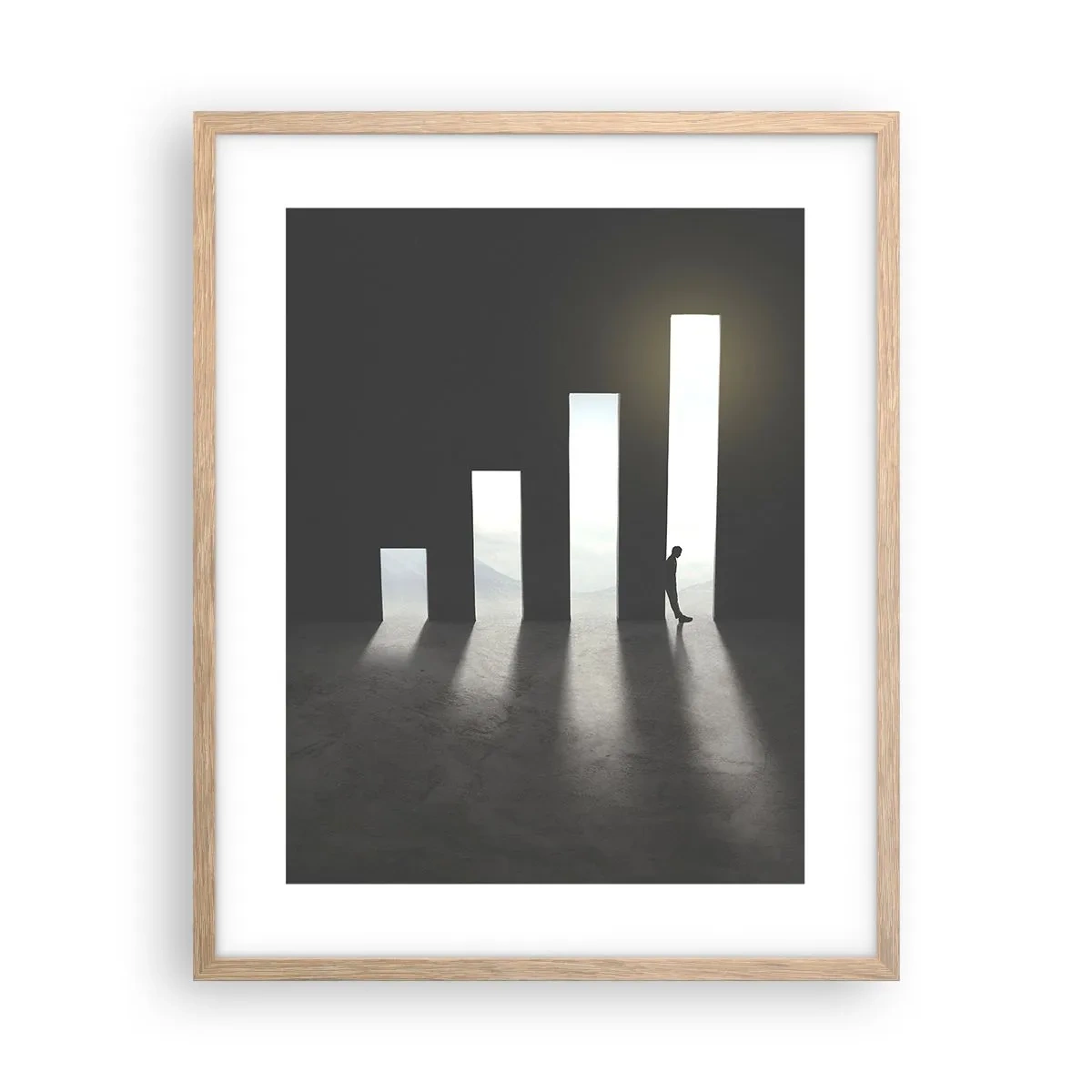 Een poster in een licht eiken lijst - Succes - impressie - 40x50 cm