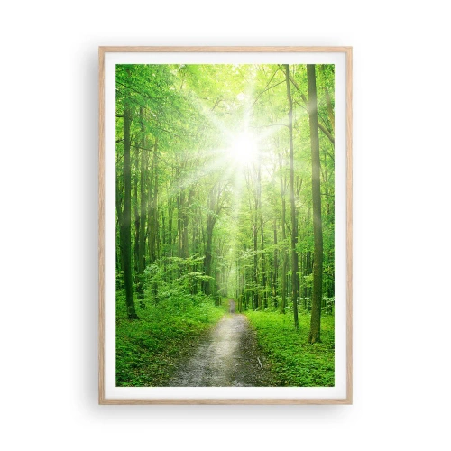 Een poster in een licht eiken lijst - De groene kathedraal - 70x100 cm