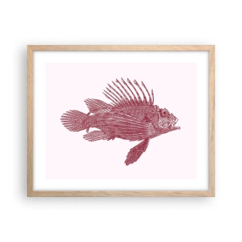 Een poster in een licht eiken lijst - Inwoner van exotische wateren - 50x40 cm