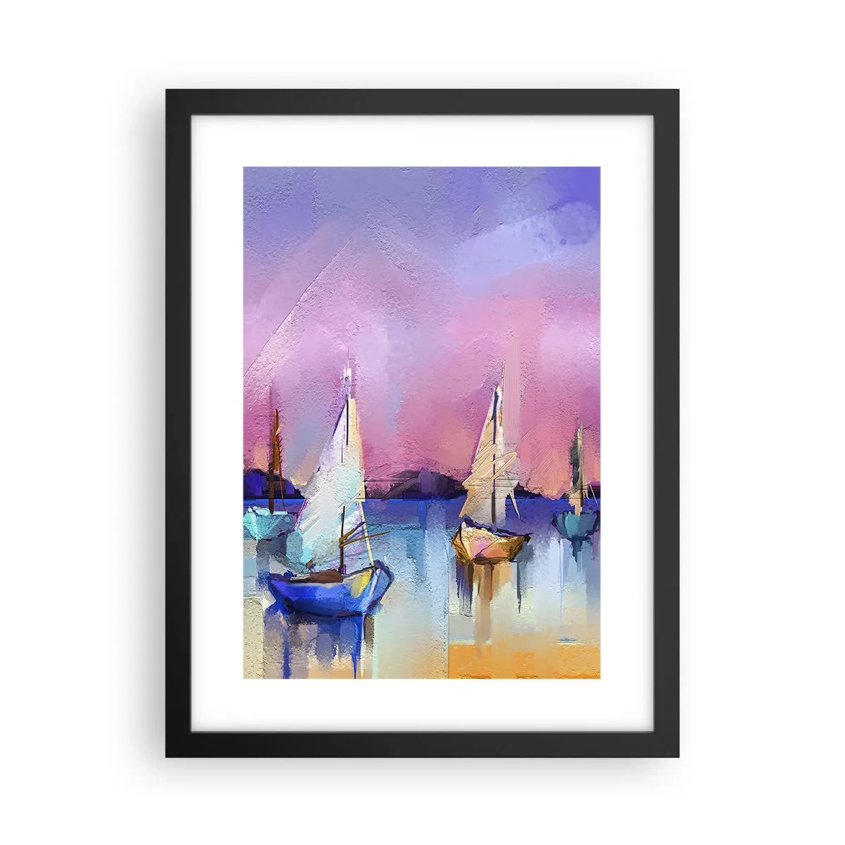 Poster in een zwarte lijst - Richting: breed water - 30x40 cm