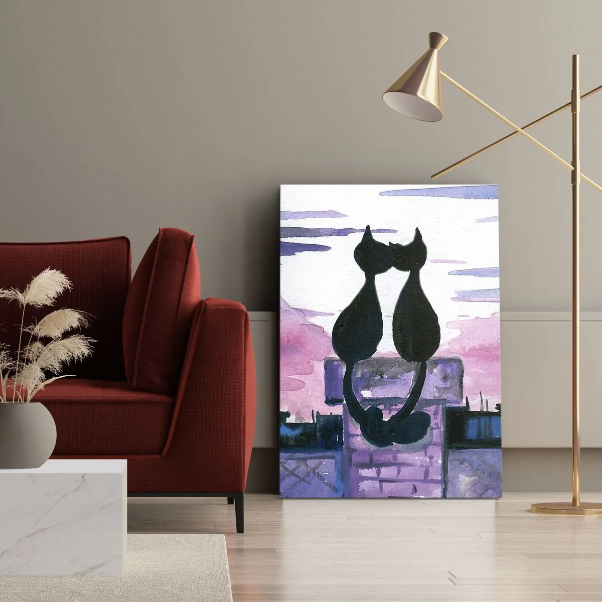 Schilderen op canvas - Afspraak onder de maan - 50x70 cm