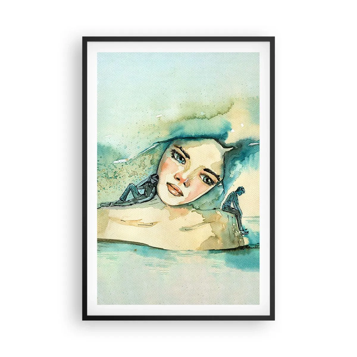 Poster in een zwarte lijst - Ben ik blauw? - 61x91 cm