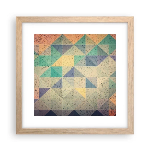 Een poster in een licht eiken lijst - Republiek van driehoeken - 30x30 cm