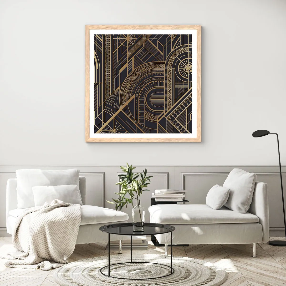 Een poster in een licht eiken lijst - Concepten, ideeën, plannen - 40x40 cm