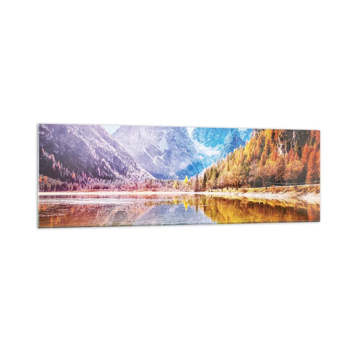 Schilderen op glas - En het is al herfst in de bergen - 160x50 cm