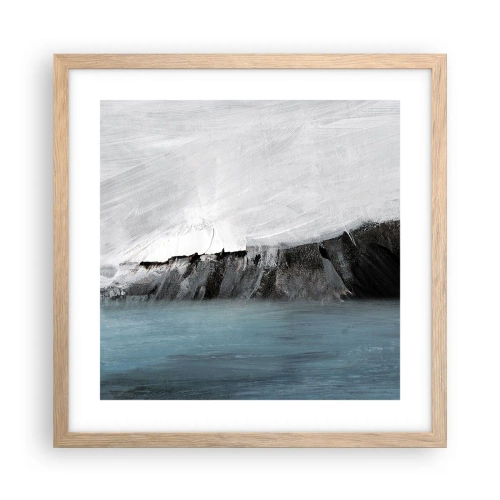 Een poster in een licht eiken lijst - Water – aarde: botsing der elementen - 40x40 cm