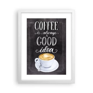 Poster in een witte lijst - Of course! - 30x40 cm