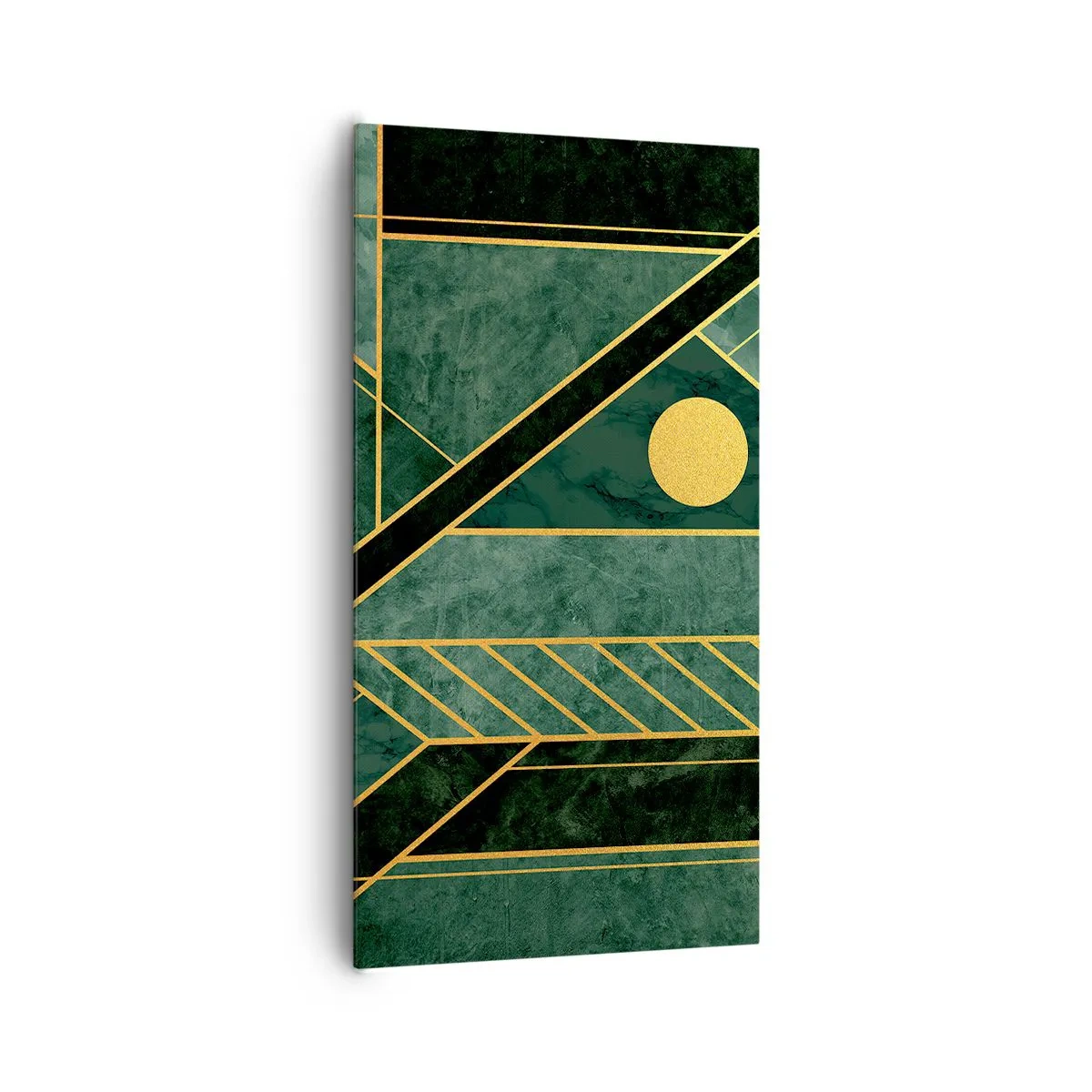 Schilderen op canvas - Dynamiek van goud en azuur - 65x120 cm