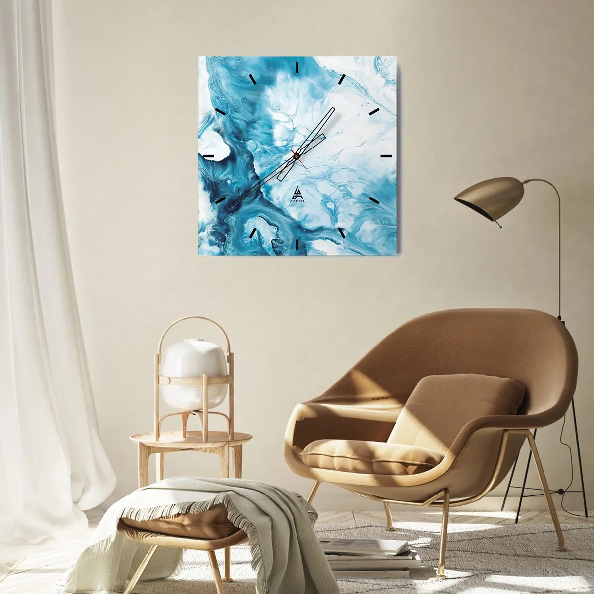 Wandklok - Klok - Blauw Concert - 30x30 cm