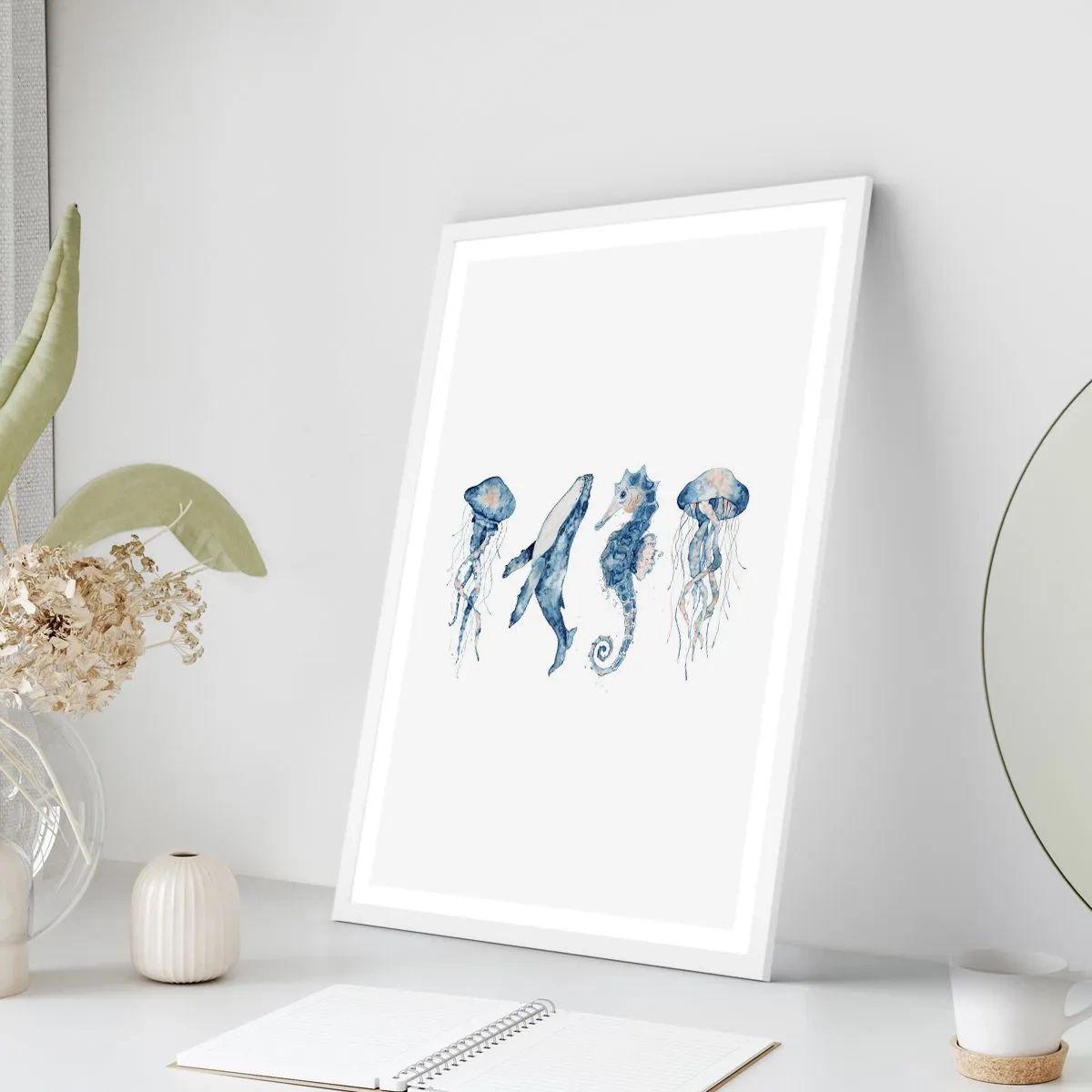 Poster in een witte lijst - Zee wonderen - 50x70 cm