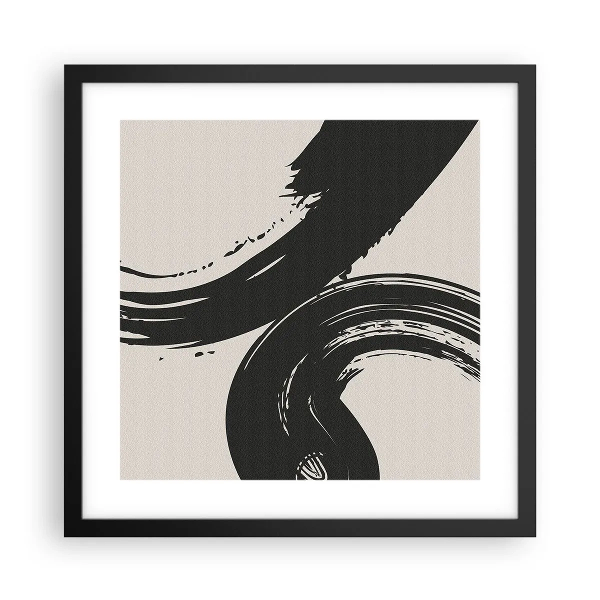 Poster in een zwarte lijst - Vegend en cirkevormig - 40x40 cm
