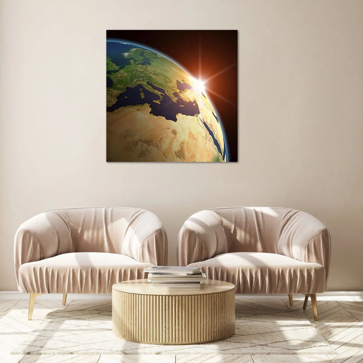 Schilderen op glas - Zonsopgang - 70x70 cm