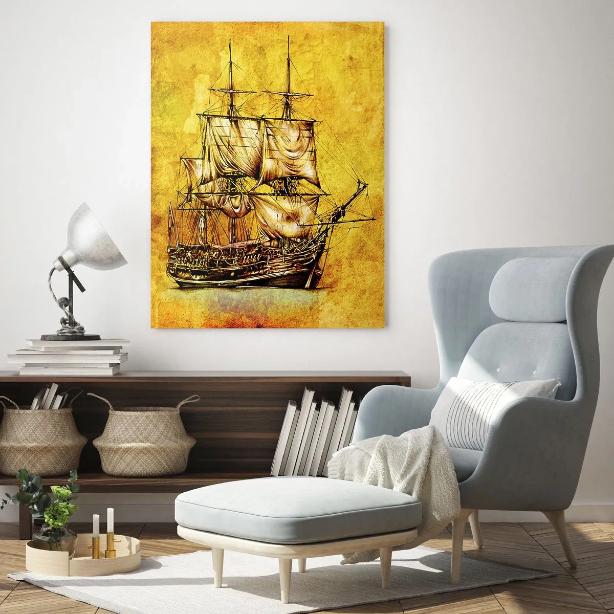 Schilderen op glas - Richting Tortuga! - 50x70 cm