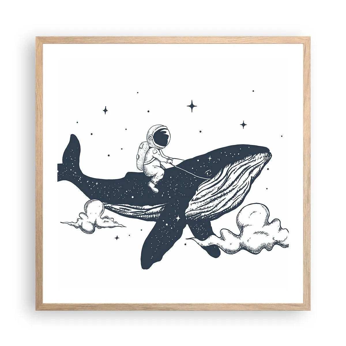 Een poster in een licht eiken lijst - Ruimte avontuur - 60x60 cm