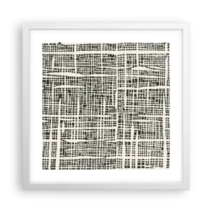 Poster in een witte lijst - Geweven compositie - 40x40 cm