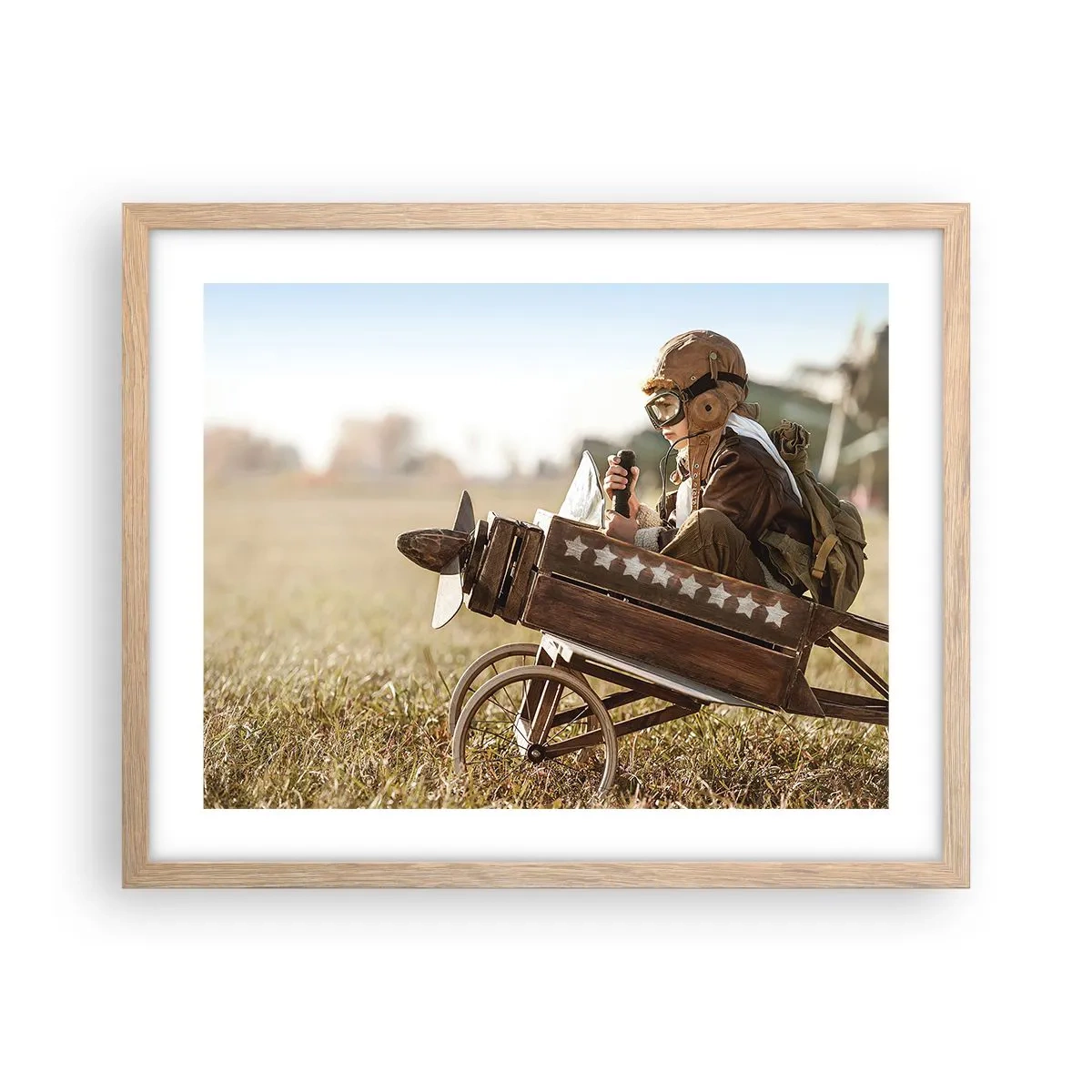 Een poster in een licht eiken lijst - Begin naar een droom - 50x40 cm