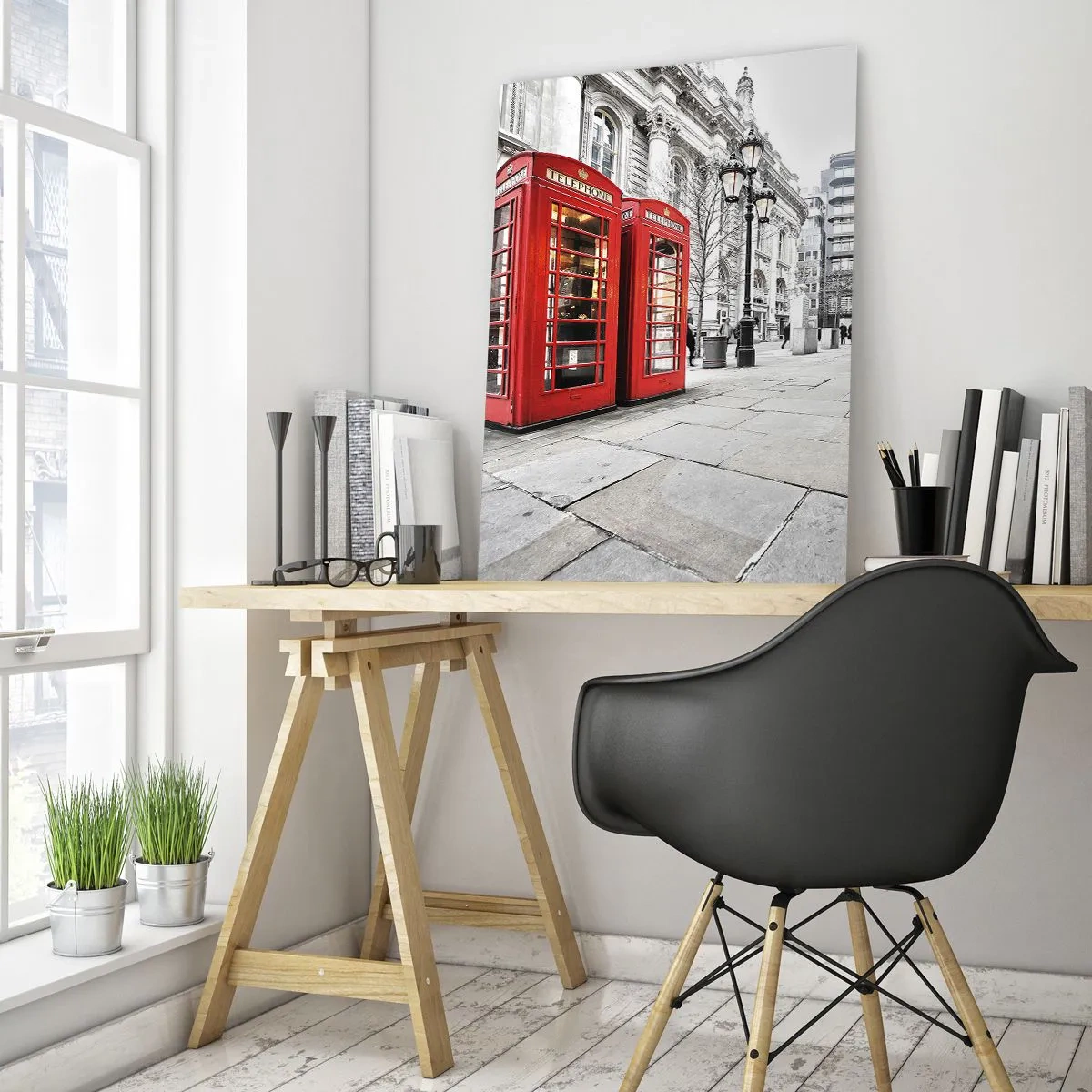 Schilderen op glas - Welkom in Londen - 50x70 cm