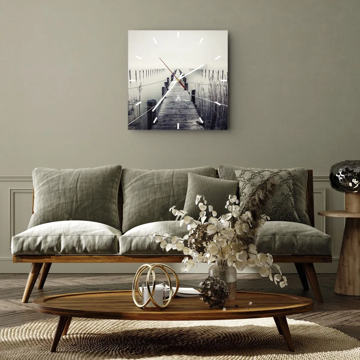 Wandklok - Klok - Dompel jezelf onder in vrede - 40x40 cm