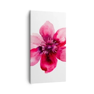 Schilderen op canvas - Een karmijnrode geurende kus - 55x100 cm