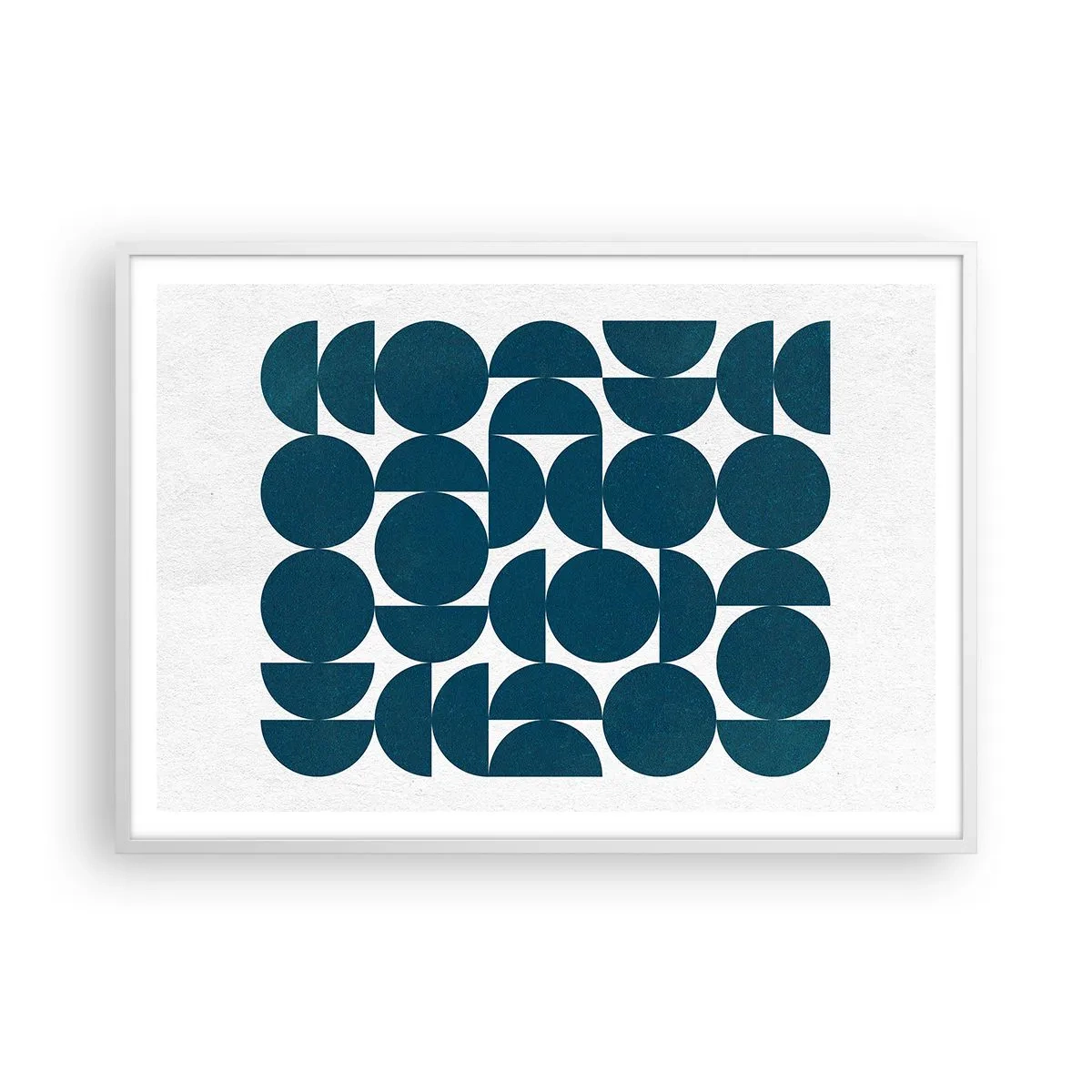 Poster in een witte lijst - Cirkels en halfcirkels - 100x70 cm