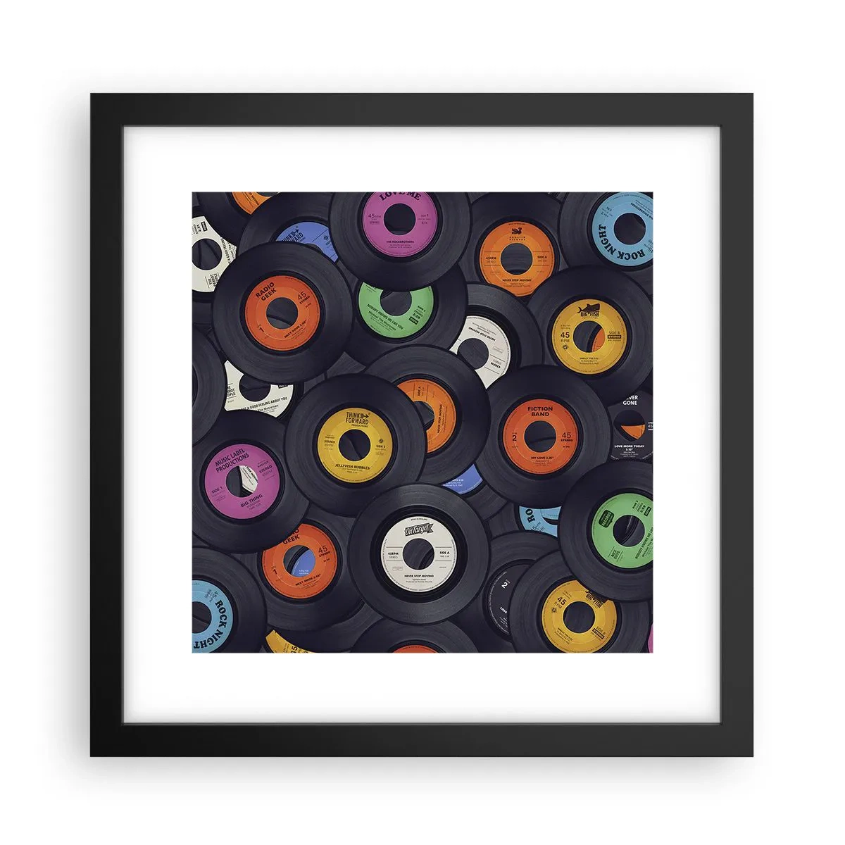 Poster in een zwarte lijst - De kleuren van de klassiekers - 30x30 cm