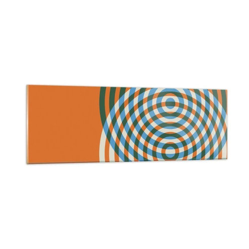 Schilderen op glas - Abstracte circulaire variatie - 90x30 cm