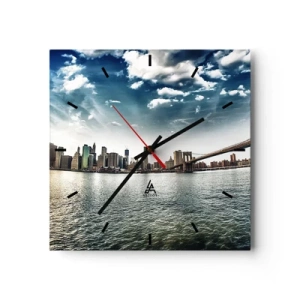 Wandklok - Klok - Het glazen eiland - 30x30 cm