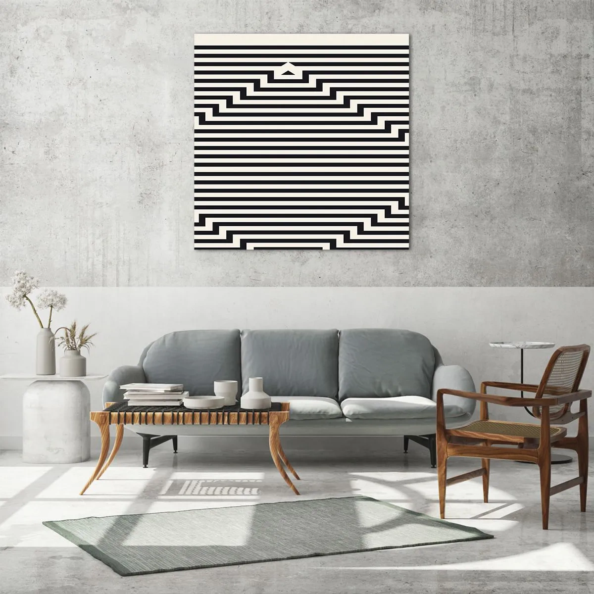 Schilderen op glas - Geometrische illusie - 60x60 cm