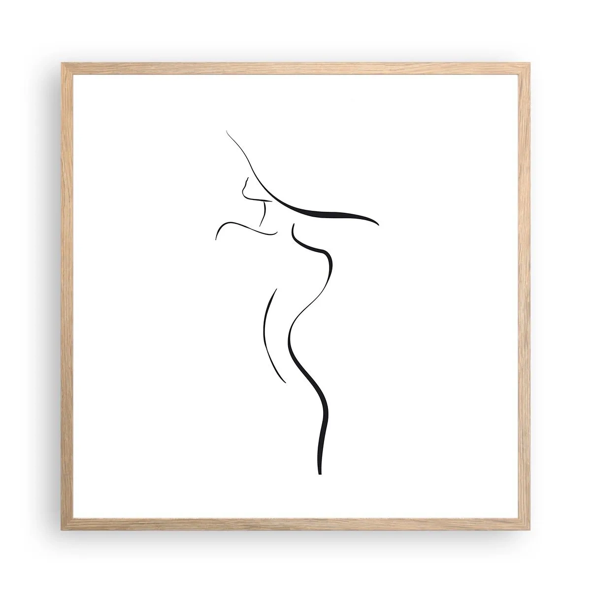 Een poster in een licht eiken lijst - Ongrijpbaar als een golf - 60x60 cm
