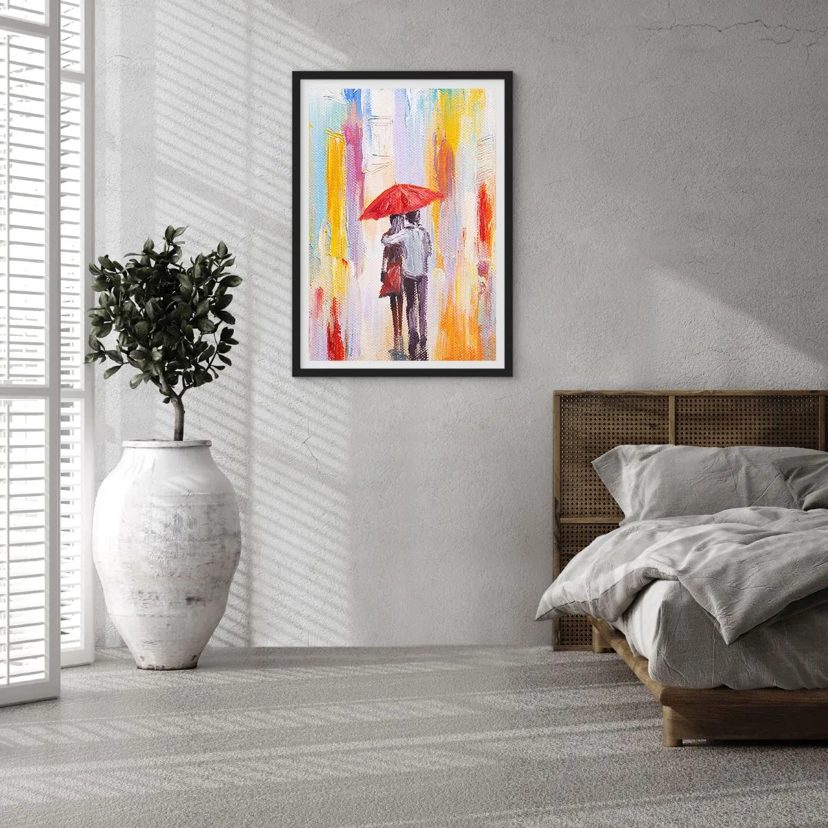 Poster in een zwarte lijst - Laat het maar regenen - 40x50 cm