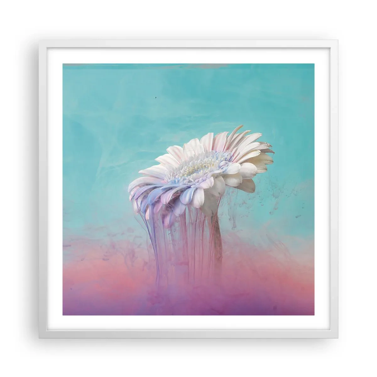Poster in een witte lijst - De bloemenonderwereld - 60x60 cm