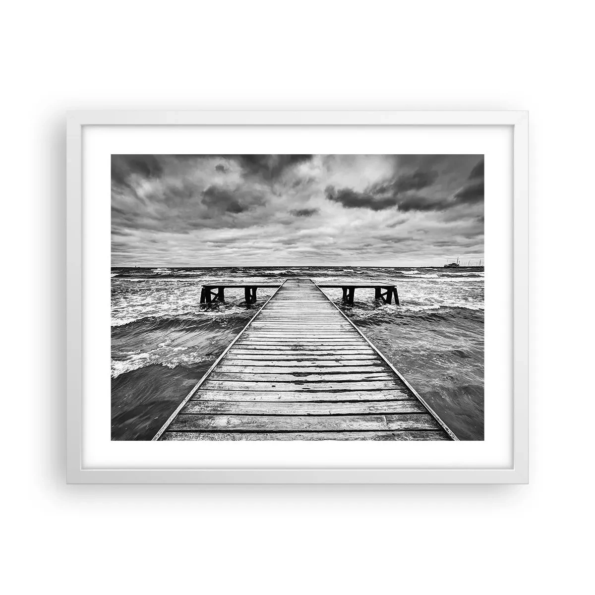 Poster in een witte lijst - Ik wacht tot de wind wegjaagt... - 50x40 cm