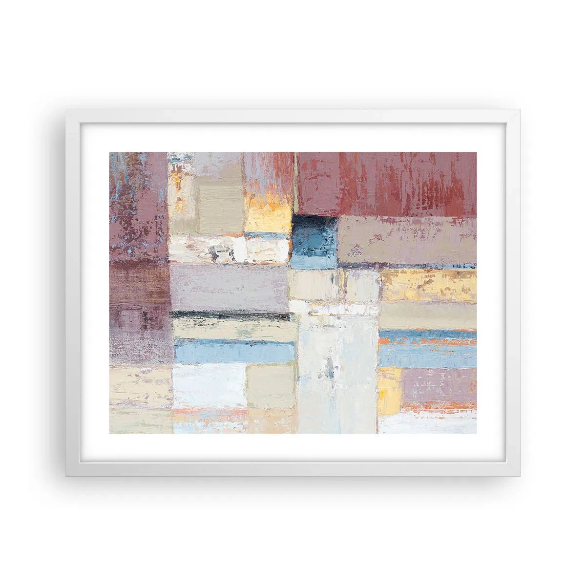 Poster in een witte lijst - De rust van geometrie - 50x40 cm