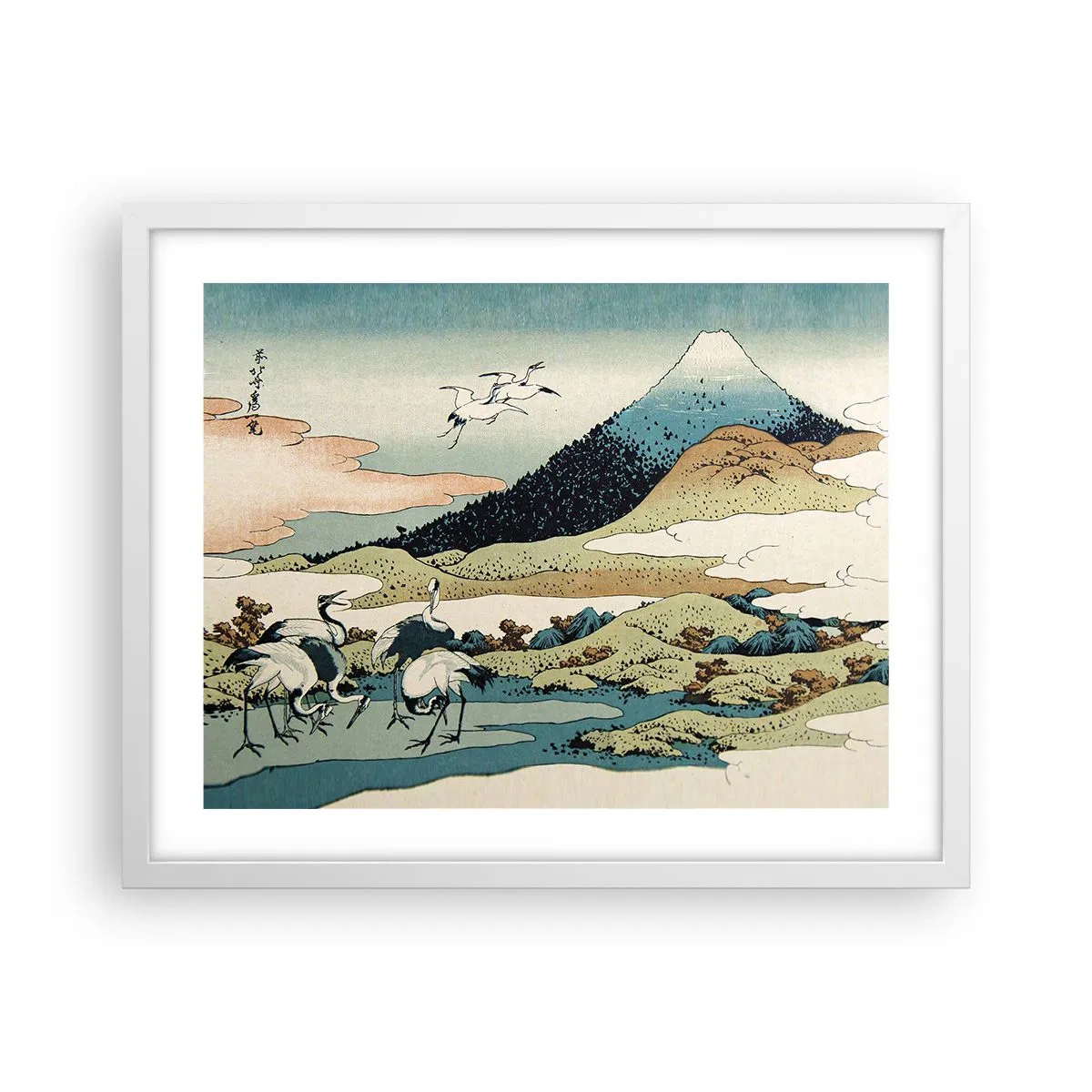 Poster in een witte lijst - In de Japanse geest - 50x40 cm