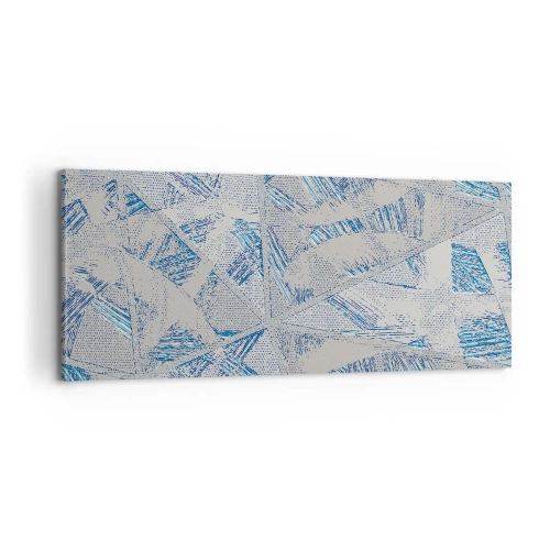 Schilderen op canvas - In een blauwgrijs labyrint - 100x40 cm