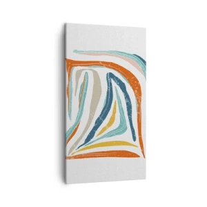 Schilderen op canvas - Abstractie met een vriendelijke glimlach - 45x80 cm