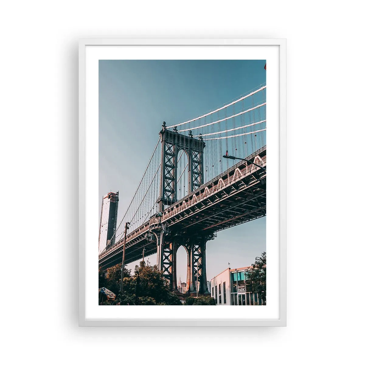 Poster in een witte lijst - Over de golven van de stad - 50x70 cm