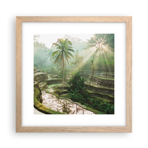 Een poster in een licht eiken lijst - Opgroeien in de zon - 30x30 cm