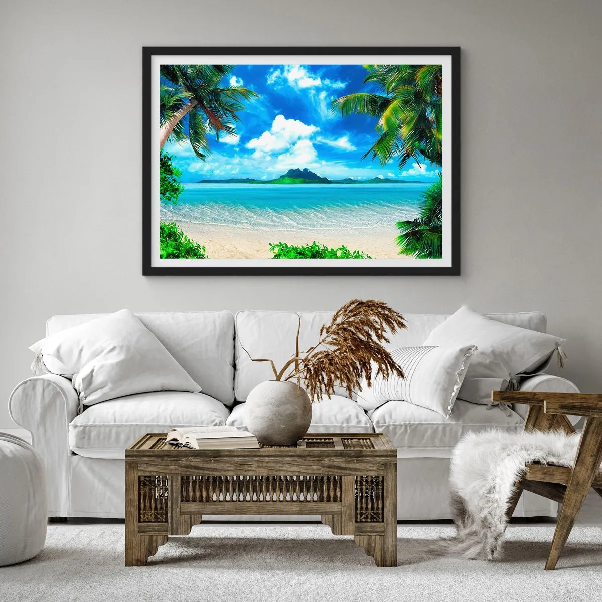 Poster in een zwarte lijst - Het azuur van de tropen - 40x30 cm