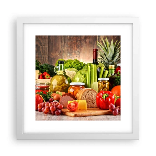 Poster in een witte lijst - Gerookt, gebakken en gemarineerd - 30x30 cm