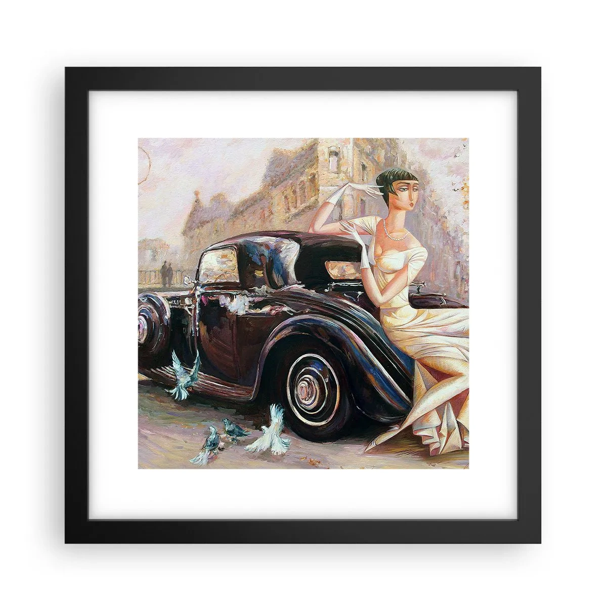 Poster in een zwarte lijst - Elegantie in retrostijl - 30x30 cm