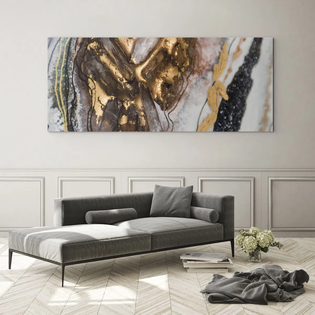 Schilderen op glas - Het element aarde - 120x50 cm