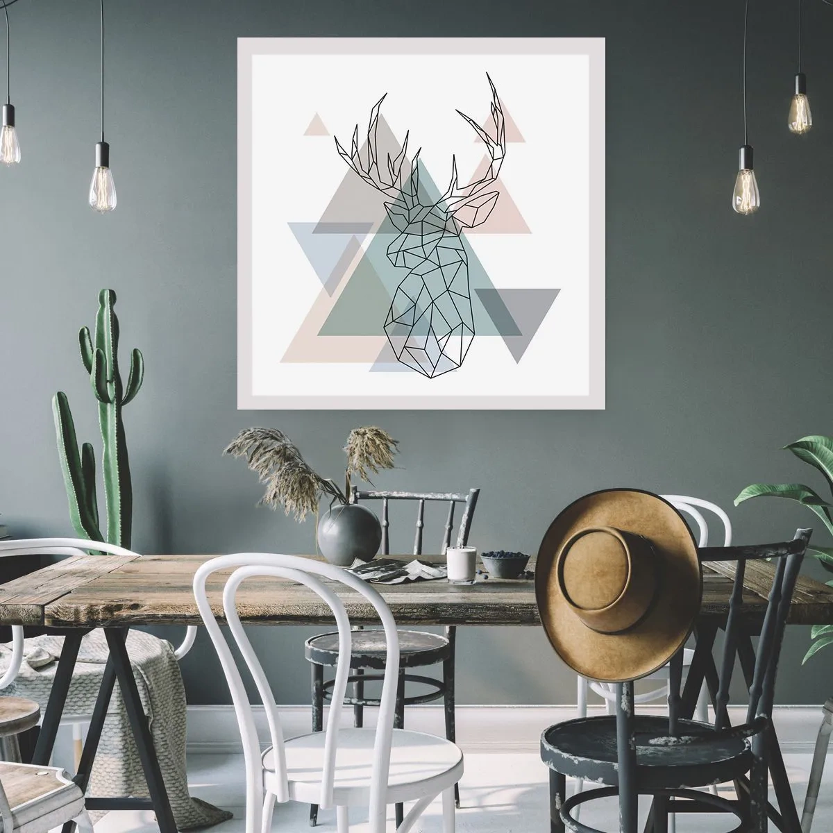 Poster - In een geometrisch bos - 30x30 cm