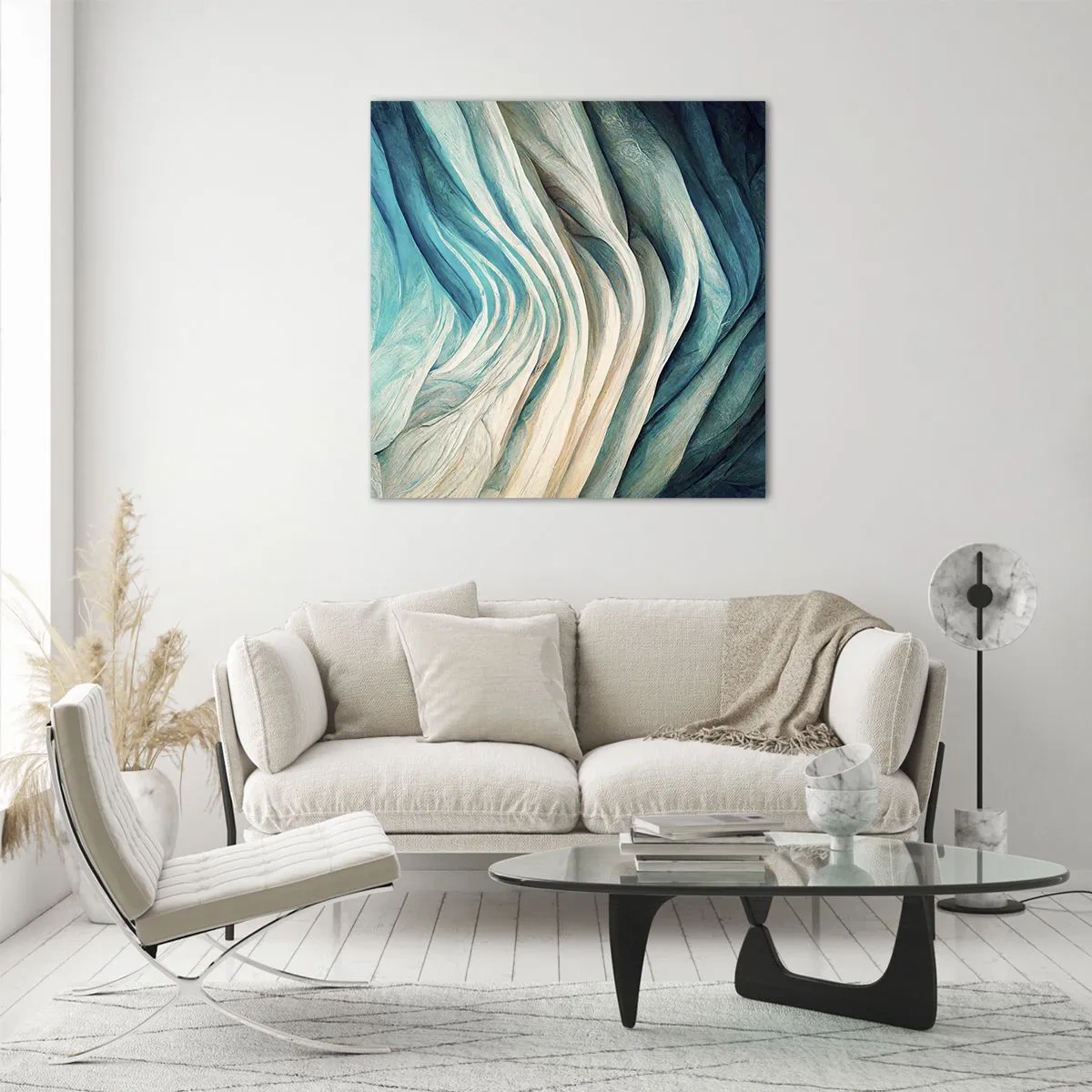 Schilderen op glas - Blauwe onverzadigbaarheid - 40x40 cm