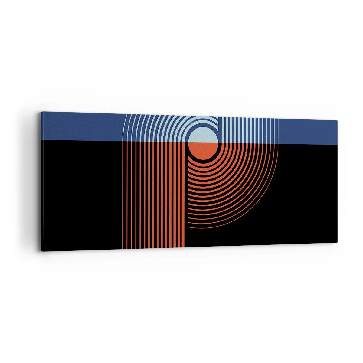Schilderen op canvas - In een geometrische omhelzing - 100x40 cm
